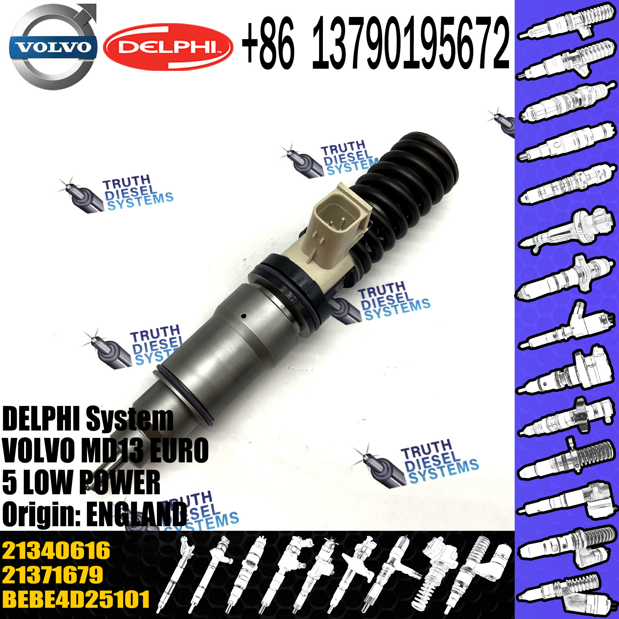 Electronic Unit Fuel Injector BEBE4D25001 21371679 85003268 21340616 For MD13 EURO 5 Diesel Engine