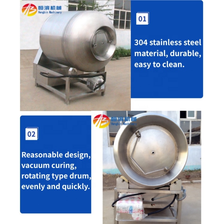 200-300kg/batch Capacity 600L Vacuum Roller Kneading Machine for Meat Marinating