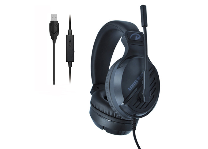 Soft Headband USB Gaming Headphone , Wired Xbox Headset 40mm Neodymium