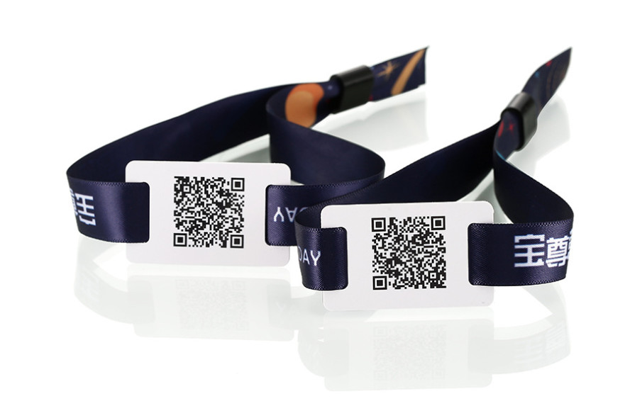 Waterproof NFC RFID Fabric Wristband Bracelet With UID Numbers For Social Distancing