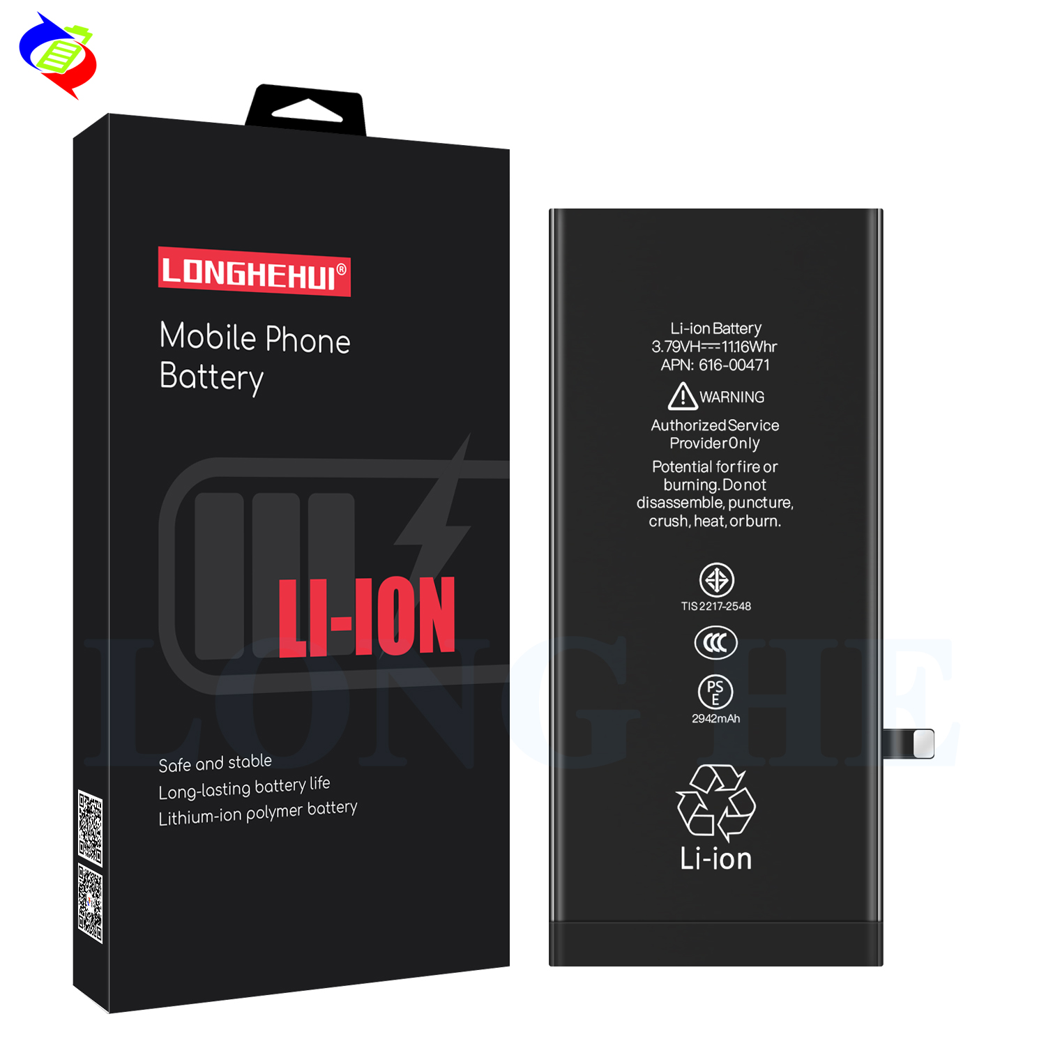 Upgrade your iphone XR with a 2942mAh RECHARGABLE battery Dual IC protection included