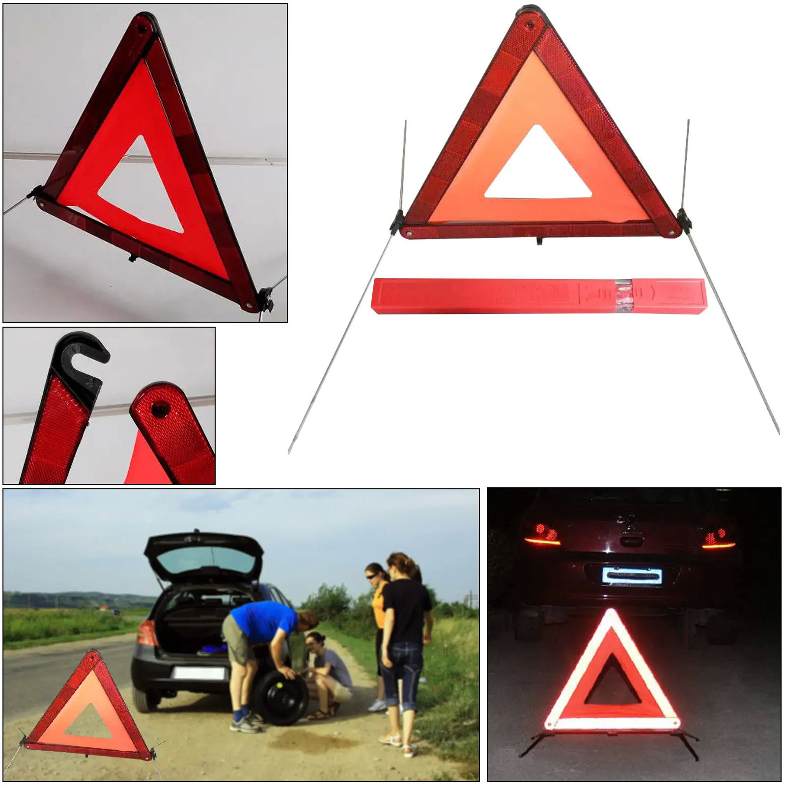 Road Safety Reflector Wind-Proof Breakdown Early Warning Device Triangle Emergency Warning Kit Sign Reflective Warning