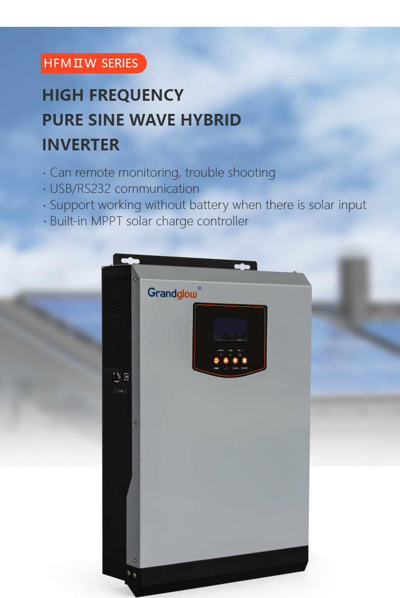 HFM II W series high frequency pure sine wave hybrid off grid inverter 3000 IIW