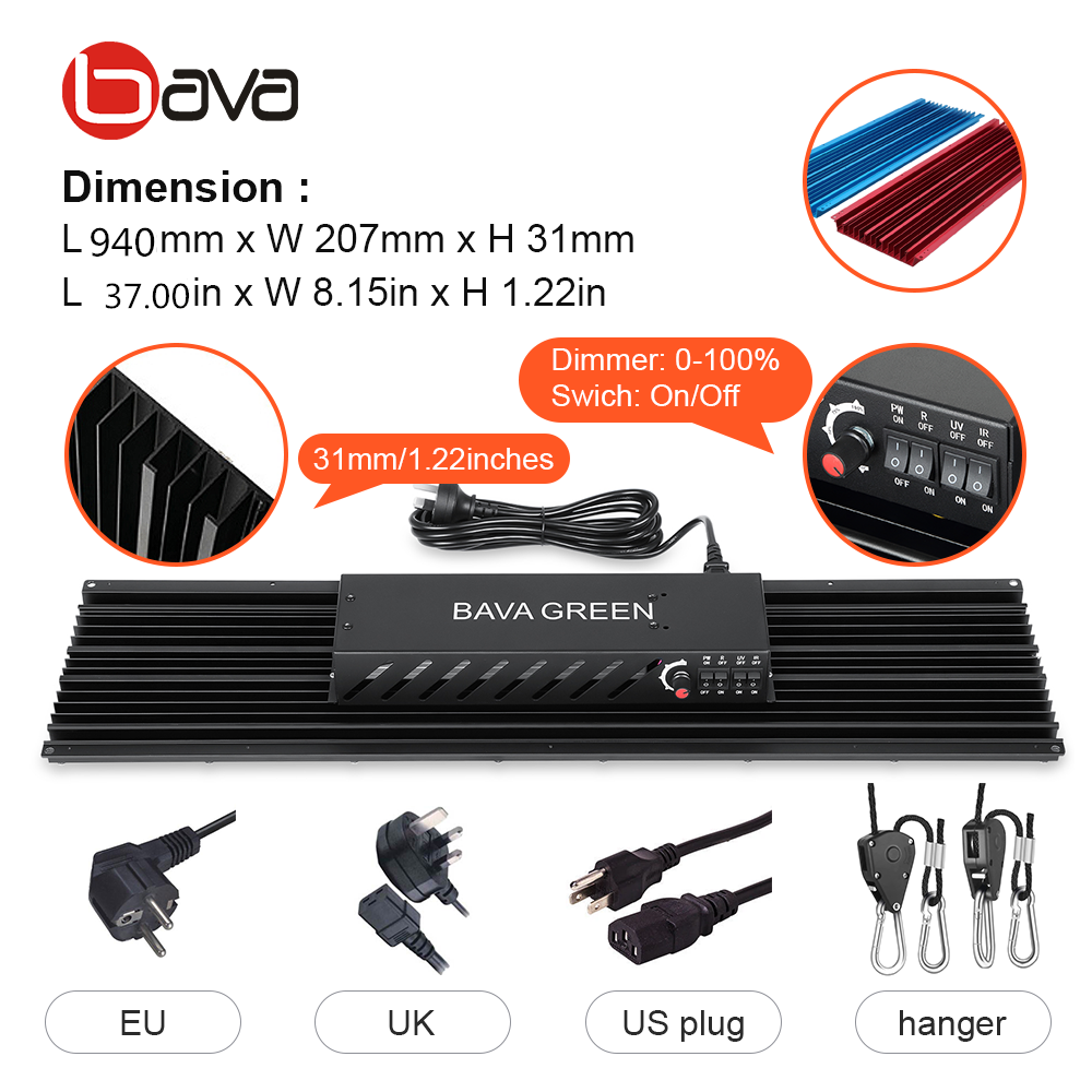 UV IR 320w Bavagreen Grow Light 320W Samsung LED LM301H V4