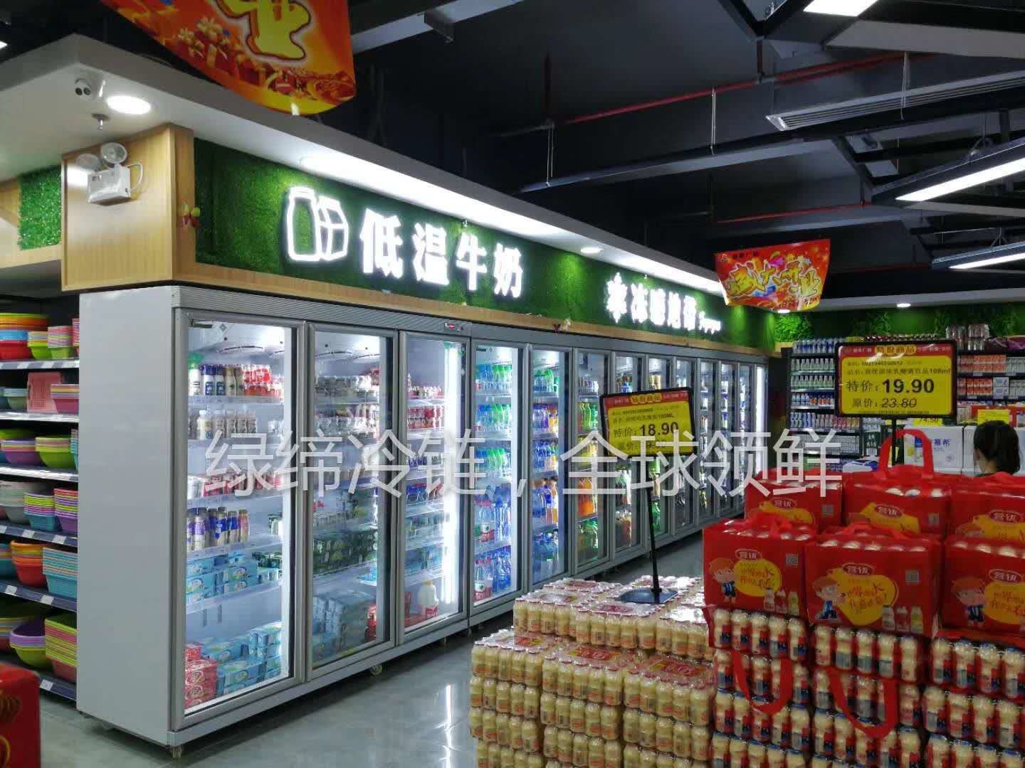 Auto Defrost Double Door Rh70% Commercial Display Freezer