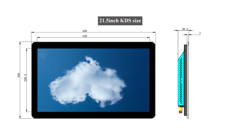 18.5/21.5 Inch Waterproof Touch Screen Panel PC for Commercial Kitchen Display System