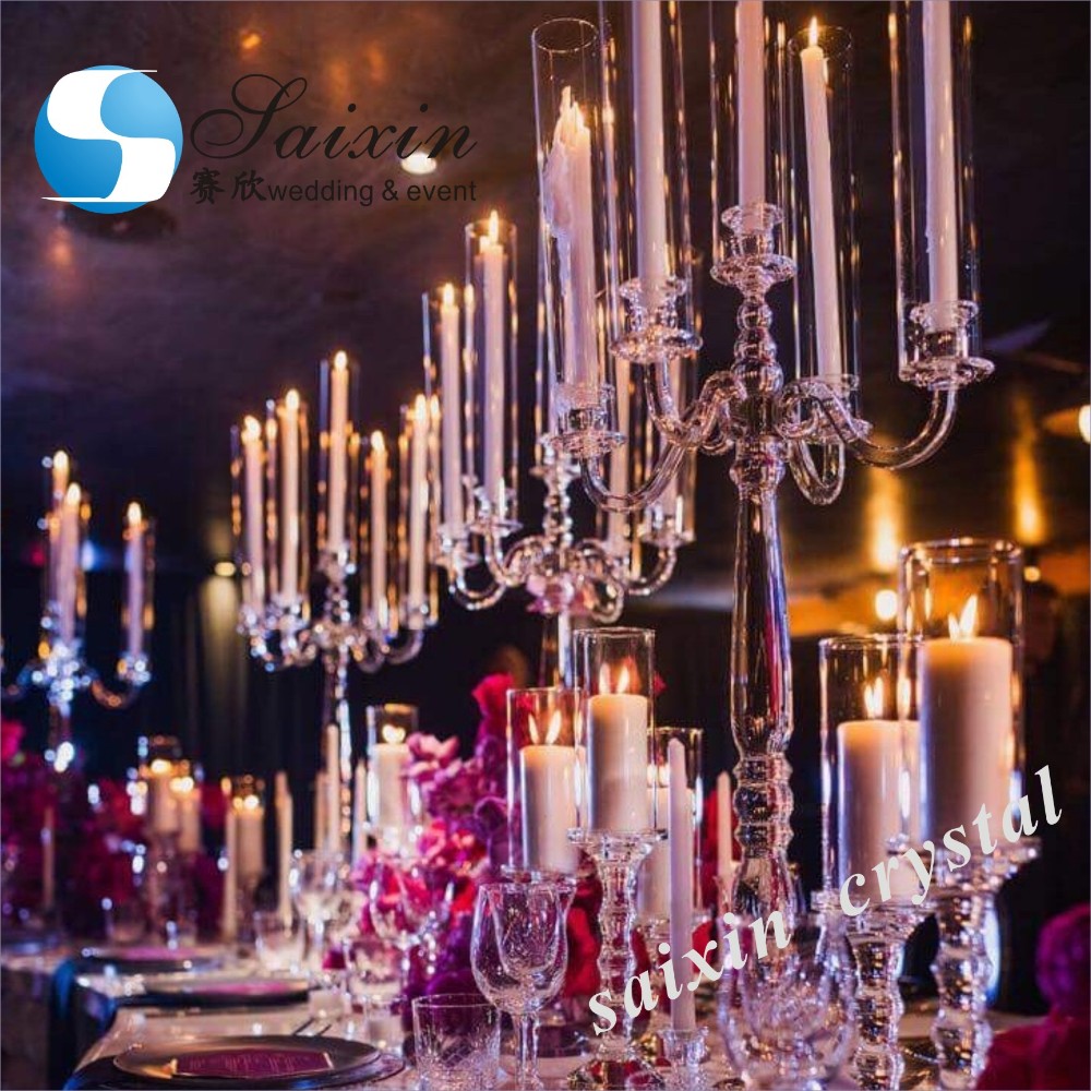 Acrylic Wedding Flower Stand 100cm Gold For Wedding Table Decoration