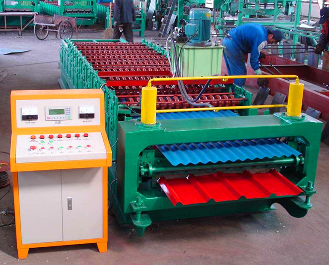 Double Layer Corrugated Colored Steel Profile Metal Roofing Sheet Tile Making Machine