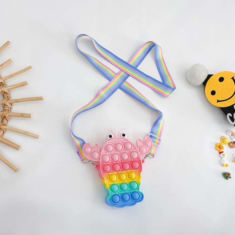 Colorful Silicone Makeup Accessories Lightweight Cute Tote Bag For Kids Pencil Bag Storage Container Bag ShoulderHandbag