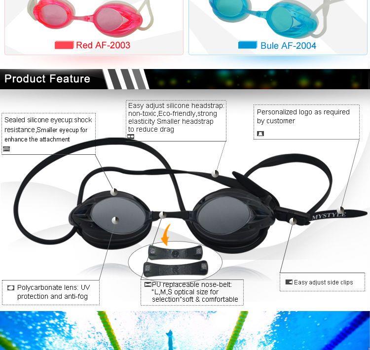 OEM ODM No Leaking Triathlon Goggles Open Water Anti Fog UV Protection