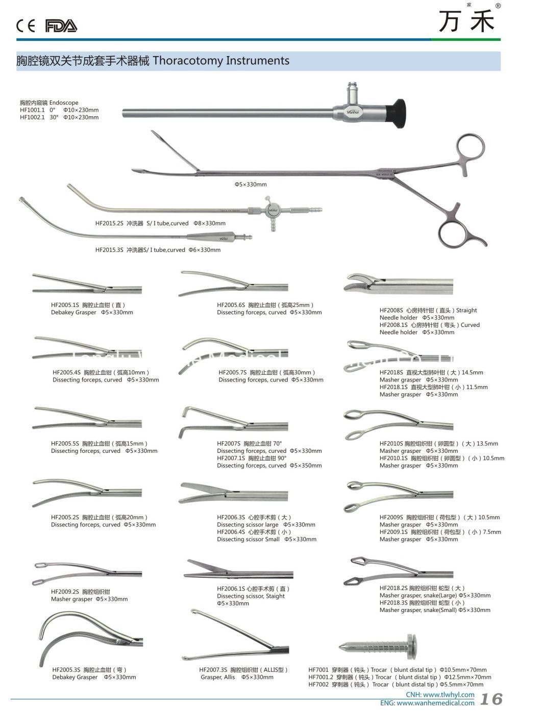 Thoracoscopy Instruments Thoracotomy Instruments Dissecting Curved Forceps