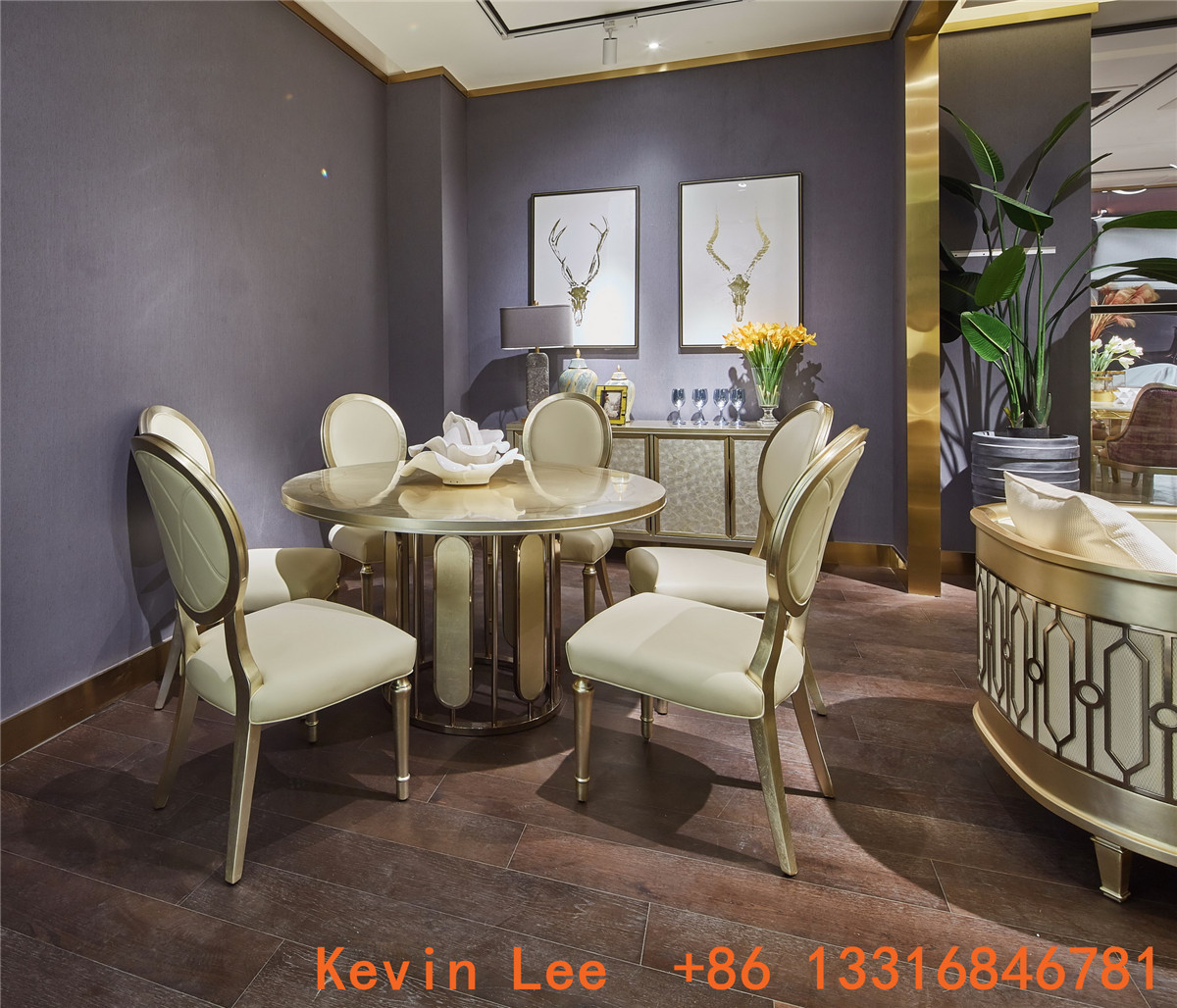 Elegance American style furniture in Light luxury design for Villa house living room leather sofa factory directly sale