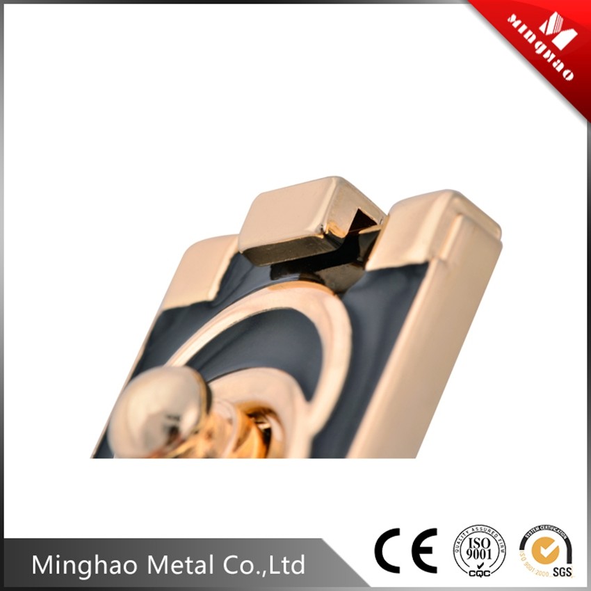 Classical style gold handbag square turn lock，50.58*36.75mm