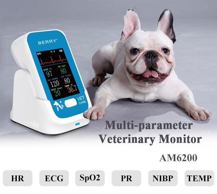 PR ECG TEMP SpO2 NIBP High Quality 6 parameters veterinary vital signs monitor animal use monitoring machine