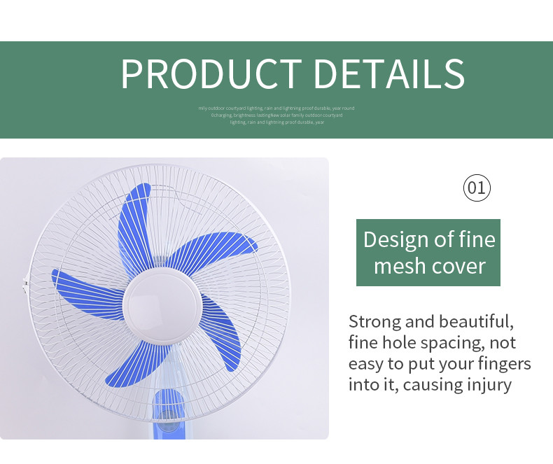 15W Home Battery Operated Fans Rechargeable Standing Fan