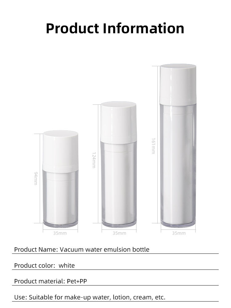 PMMA Refillable Airless Bottles Detachable Cosmetic Packaging 15ML 30ML 50ML UKA48