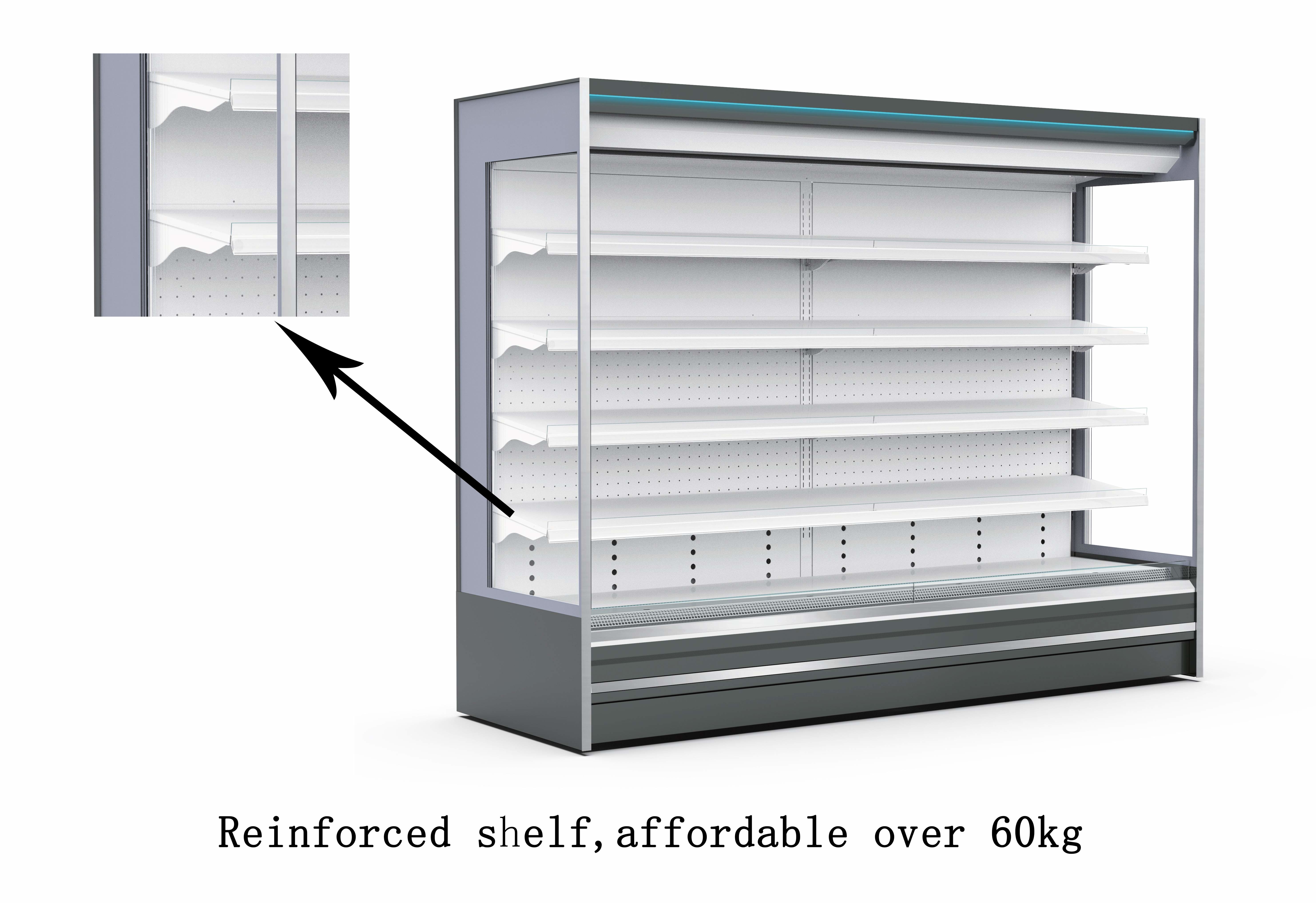 Automatic Defrost Refrigerated Display Showcase , 1200L Open Chiller Fridge