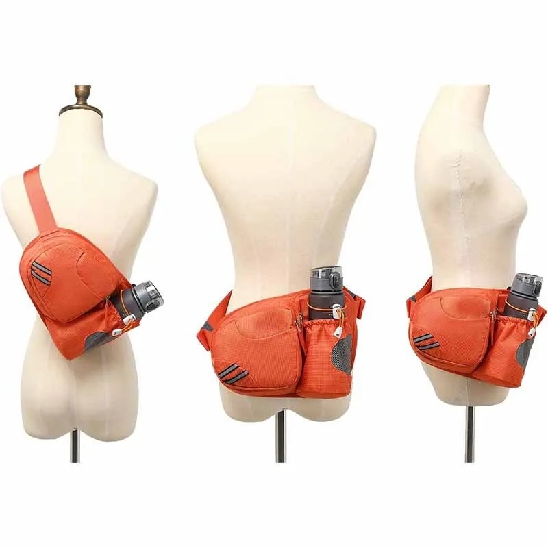 Multifunctional Outdoor Washable Sport Waist Belt Bag Waterproof With Water Bottle Holder