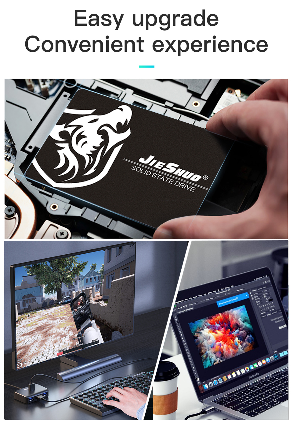 12Gb/S Internal SSD Drive SSD Hard Disk 240GB Impact Resistance