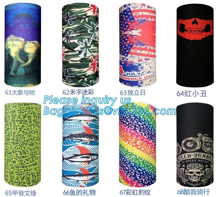 multi choice women head scarf printed colorful face mask custom logo/size bandana,Sport Strapping Seamless Custom Gaiter Whi