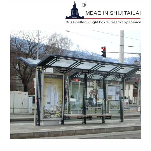 Outdoor Waiting 60degrees T8 Smart Bus Shelter