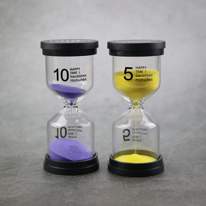 Black Cap Small Hourglass Timer 30 Minutes Color Customized for Timing