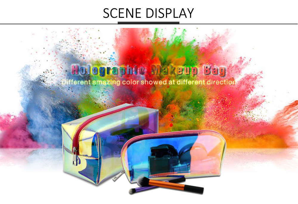 F Color 2 Pack PVC Cosmetic Toiletry Bag For Women