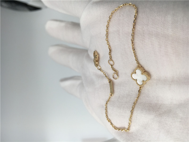 Van Cleef Arpels Sweet Alhambra bracelet 18k yellow gold with white mother-of-pearl