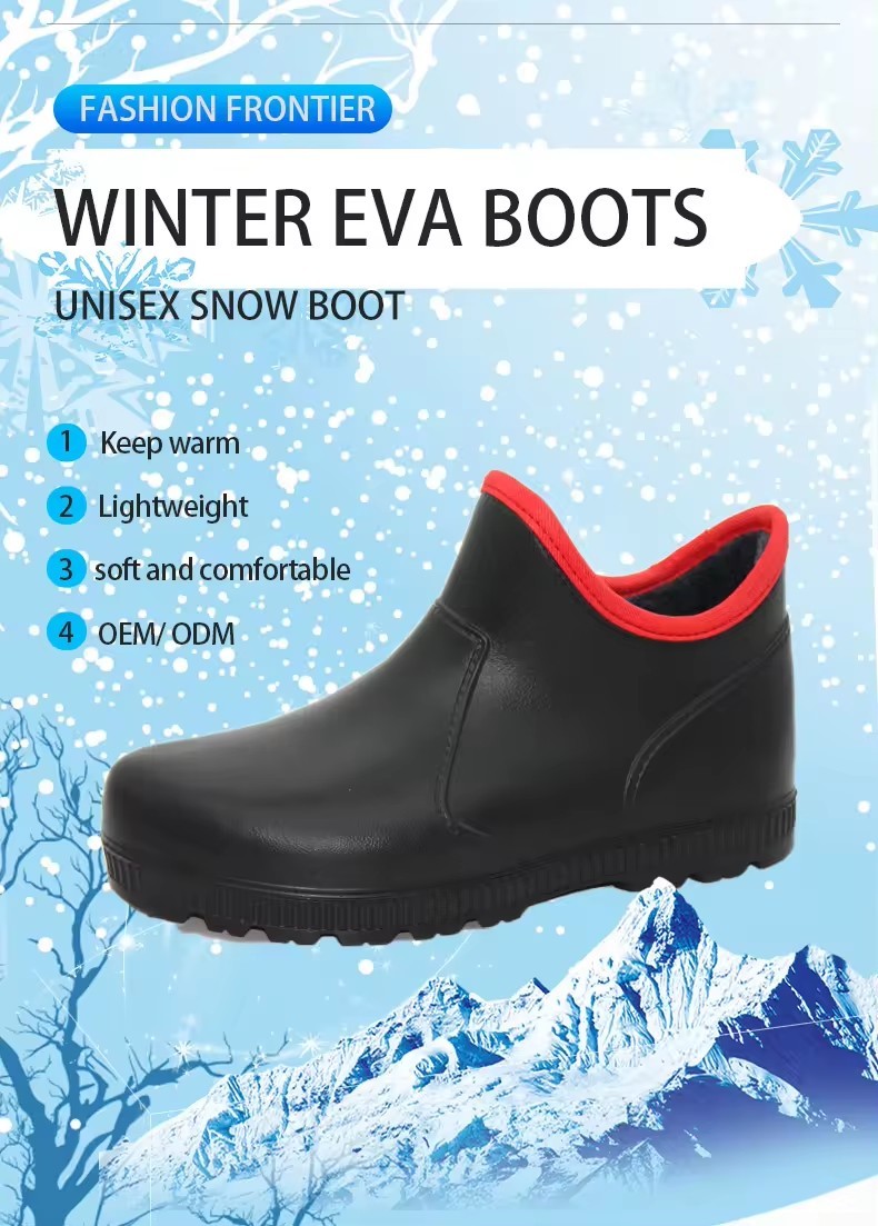 Unisex Custom Waterproof Garden Shoes Women Warm Lining Rain Boots Men Car Wash Footwear Men's Lightweight EVA