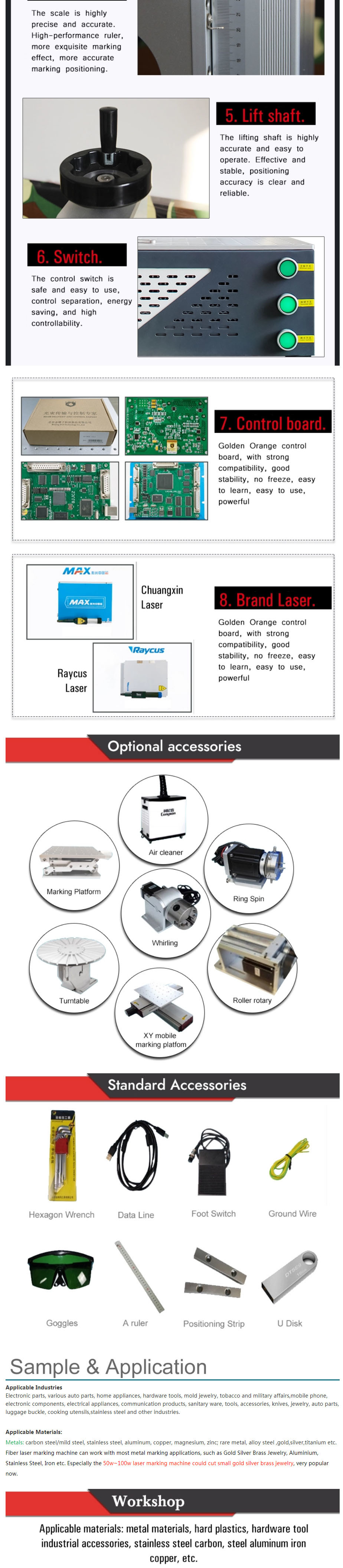 50w black fiber laser marking machine for metal tainless steel gold and silver