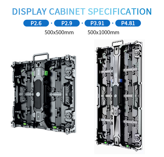 Customizable Cabinet Size 500X500mm/500X1000mm High Brightness P2.6 P2.9 P3.91 P4.81 Led Panel for Outdoor Rental Screen