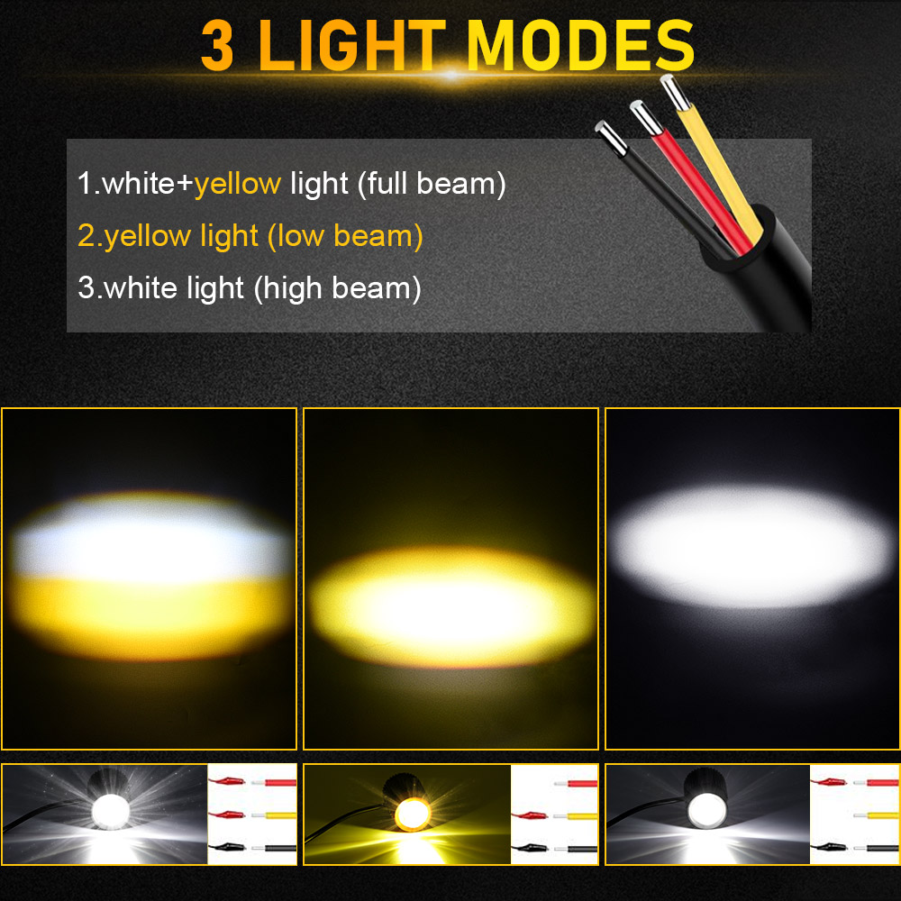 White Yellow Flash Universal LED Lights With Switch For Motorcycle
