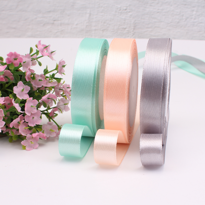 Wholesale Gift Packing Silk Ribbon Roses Custom Recycled 100% Polyester Satin Ribbon With Cutting
