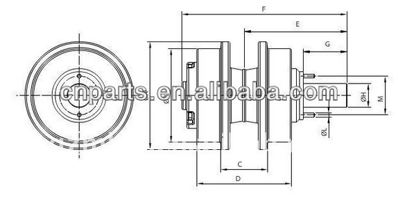 Smooth Finish Excavator Carrier Rollers AP34667 for JD160 JD200 JD225 JD230 JD790 ZX240