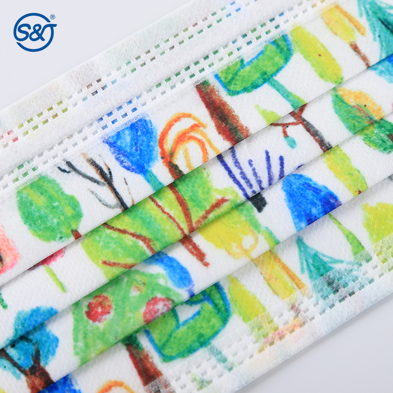 Fashion printing Tie-dye Anti Odor 3ply Disposable Non Woven Printed Face Mask Protective Face Mask Medical/ Dental mask