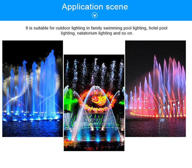 External Control RGB LED Fountain Lights IP68 SS316L Material 36W 2 Years Warranty outdoor
