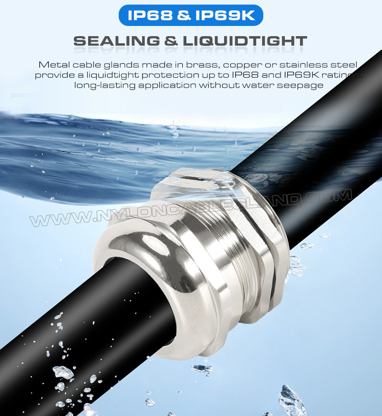 IP68 Watertight Metallic Dome Head Cable Glands Waterproof Connectors with PG & Metric Male Threads
