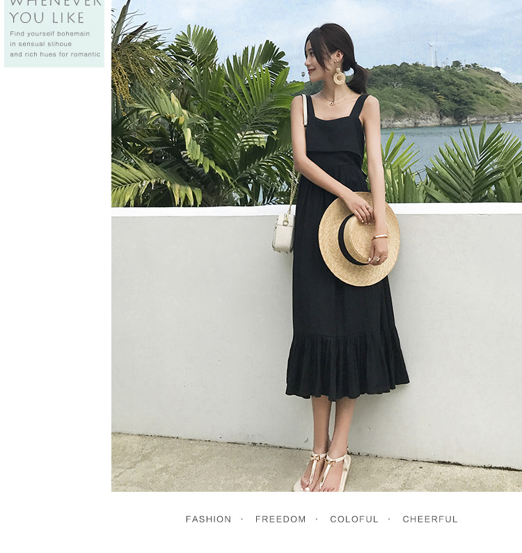 Summer Midi Womens Vacation Dresses Sleeveless Back With Bow