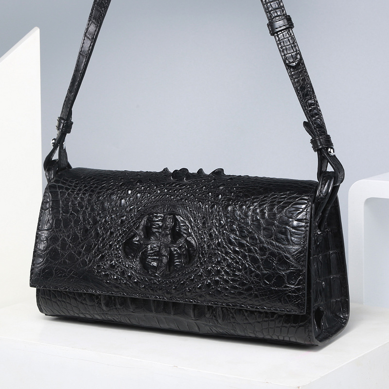 Genuine Crocodile Skin Lady Small Flap Purse Authentic Alligator Leather Women Sling Shoulder Bag Female Cross Body Bag