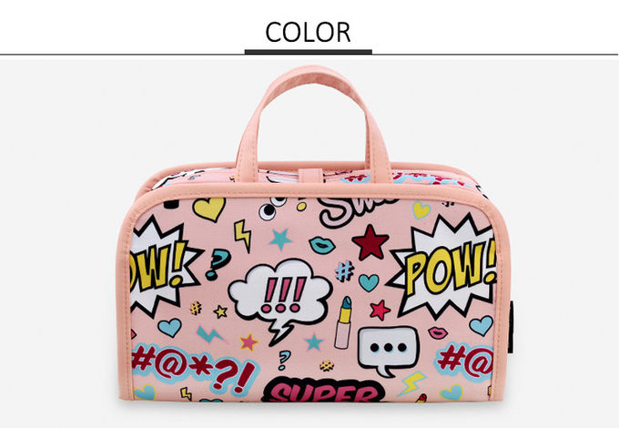Multi Pocket Cute Cartoon Pattern Travel Toiletry Bag