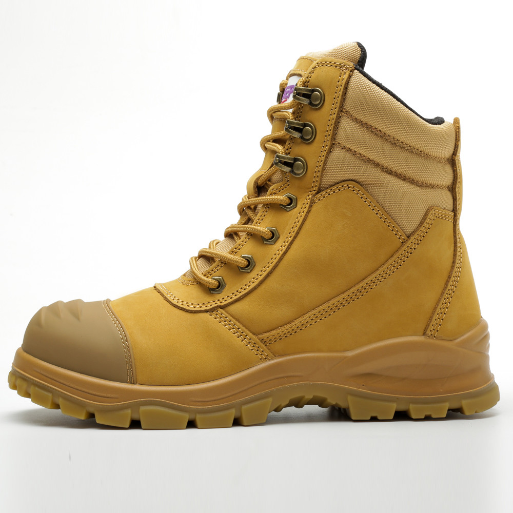 Steel Toe Construction Work Shoes High Cut Genuine Leather Shoes For Heavy Duty Work