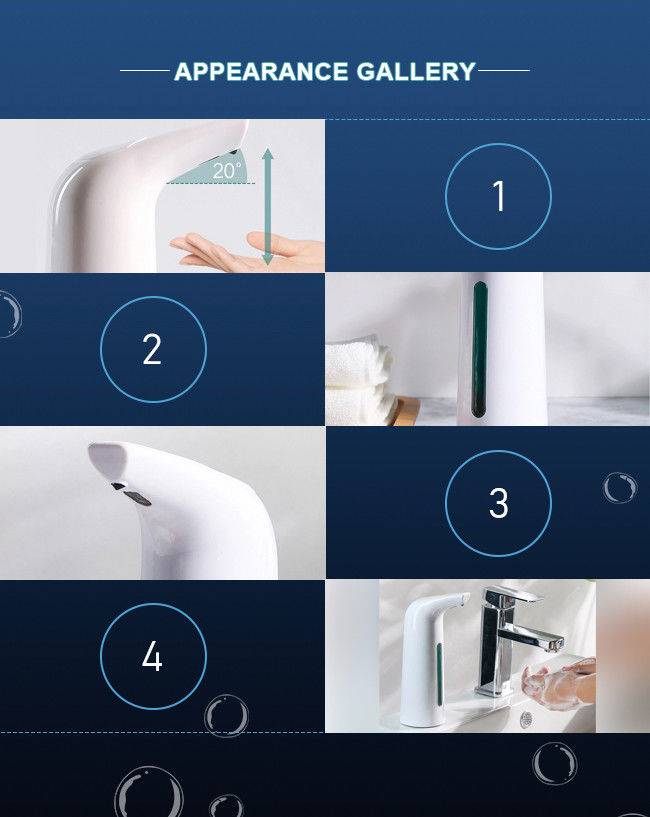 White Infrared Sensor Touchless Dish Soap Dispenser