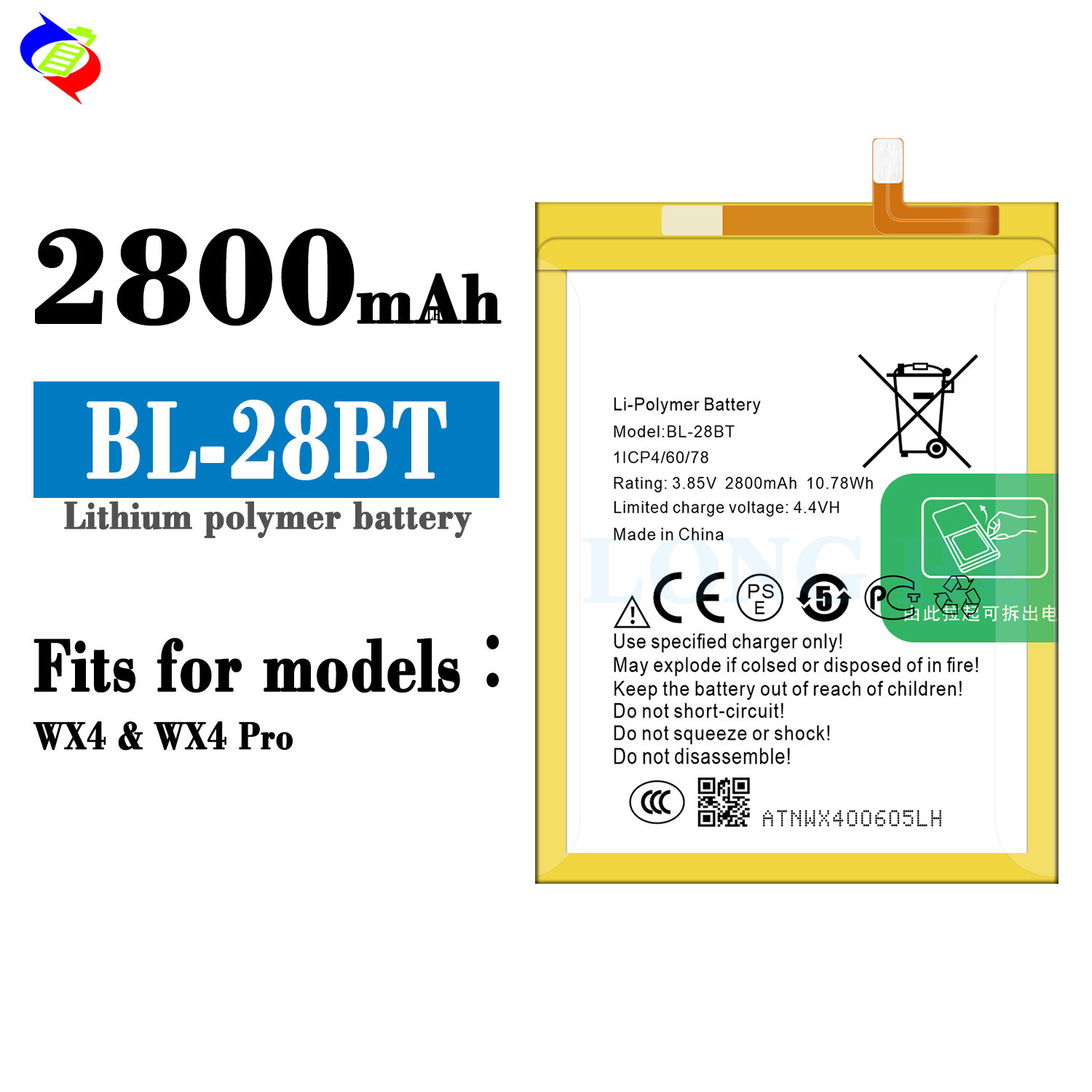 2800mAh BL-28BT WX4 pro mobile phone battery for Tecno WX4 battery