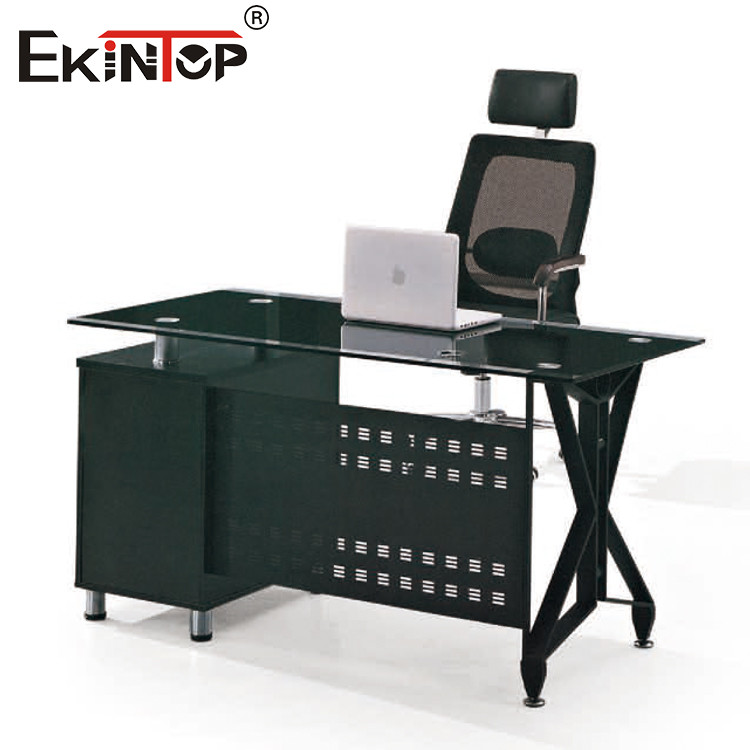 Metal Frame Tempered Glass Office Desk Morden Office Workstation Fruniture