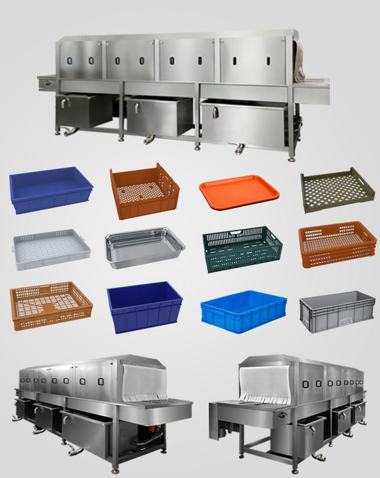 Commercial High Spray Plastic Crate Washing Machine