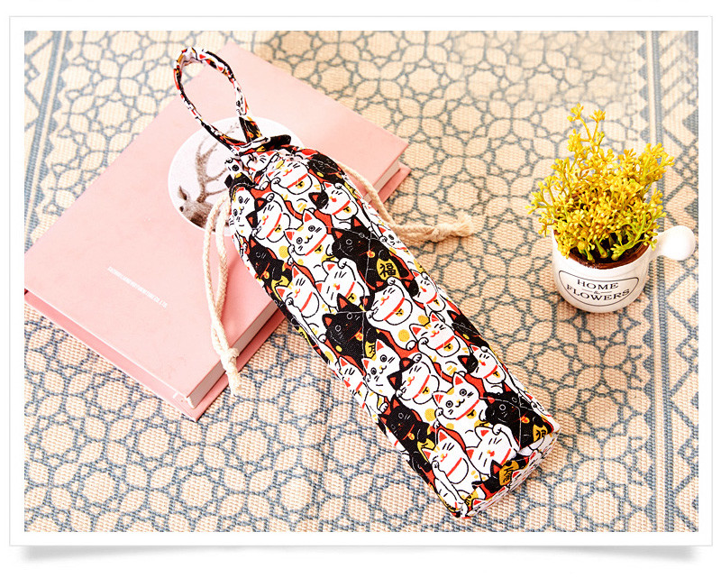 Drawstring Vintage Flower Printing Cotton Wine Bottle Sleeve