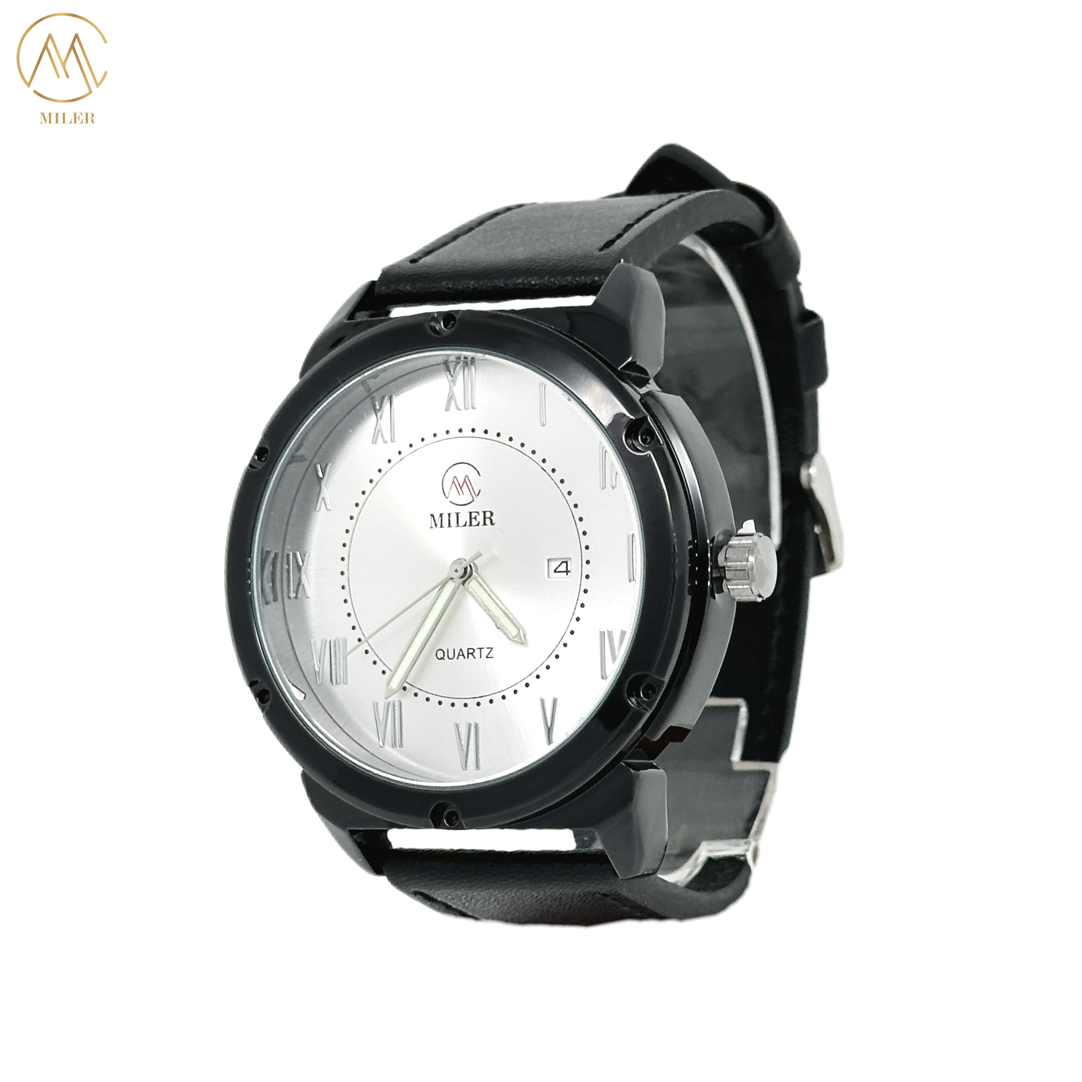 Sport Quartz Watch Leather Strap Clock Men Waterproof Wristwatch