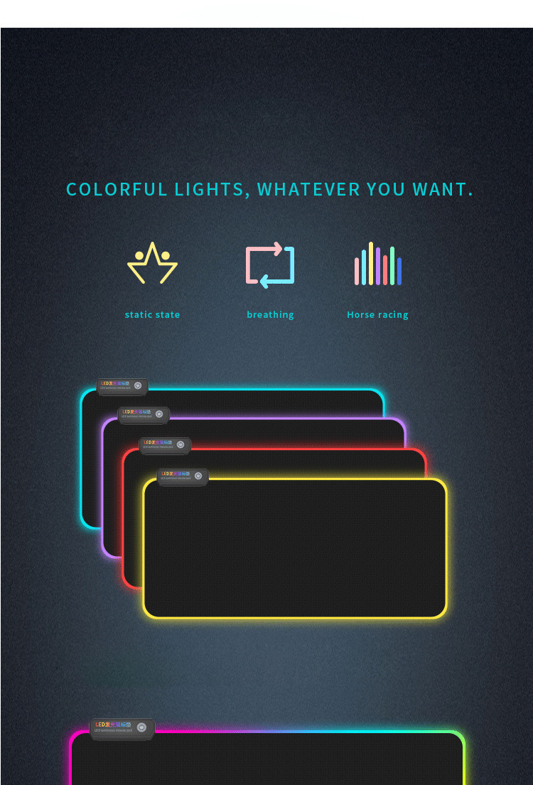 Colorful Rgb Xxl Mouse Pad Large Led Mouse Pad With Non Toxic