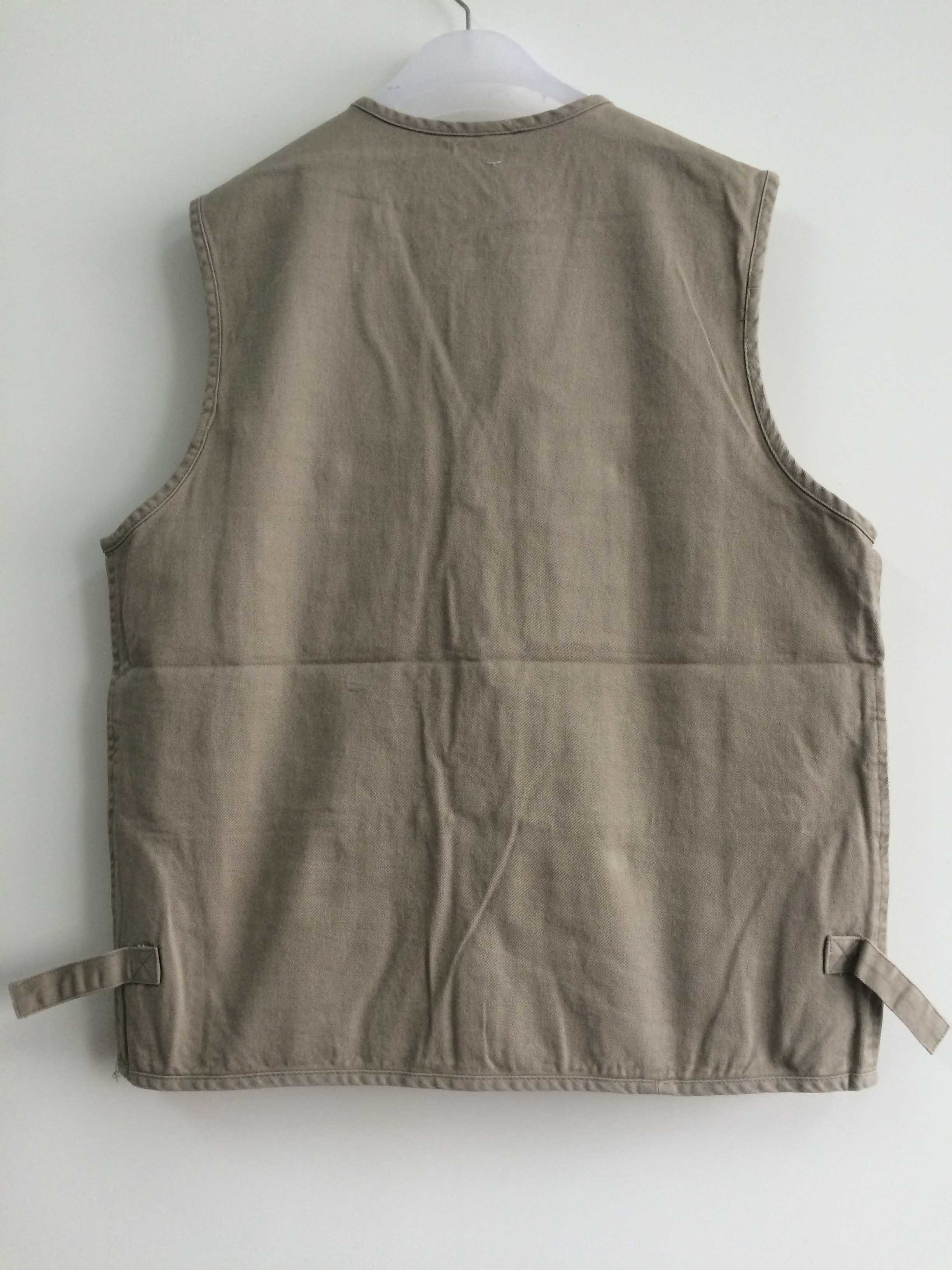 vest, waistcoat, mens vest in 100% cotton fabric, fishing vest, fishing waistcoat, casual vest, beige, S-3XL