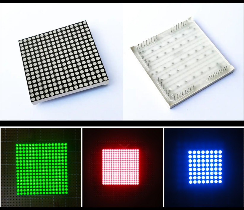 64x64mm 7 Segment LED Display 16x16 Dot Matrix Blue Light For Elevator Display